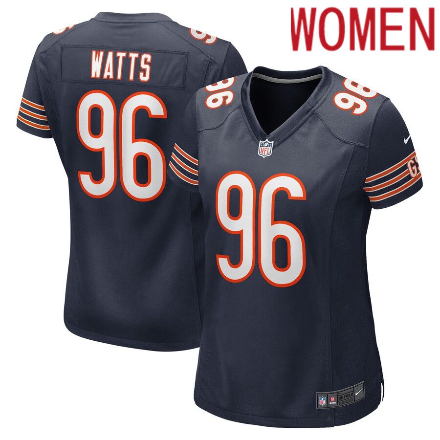 Women Chicago Bears #96 Armon Watts Nike Navy Game Player NFL Jersey->women nfl jersey->Women Jersey